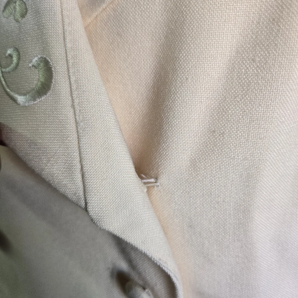 MORGAN MILLER | Vintage Pastel Yellow Floral Embroidered Blazer Tag 12 (6/8)